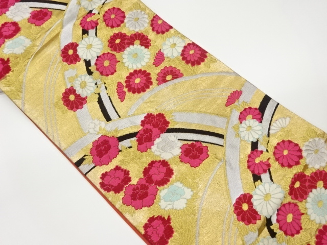 JAPANESE FUKURO OBI / WOVEN ABSTRACT SEIGAIHA